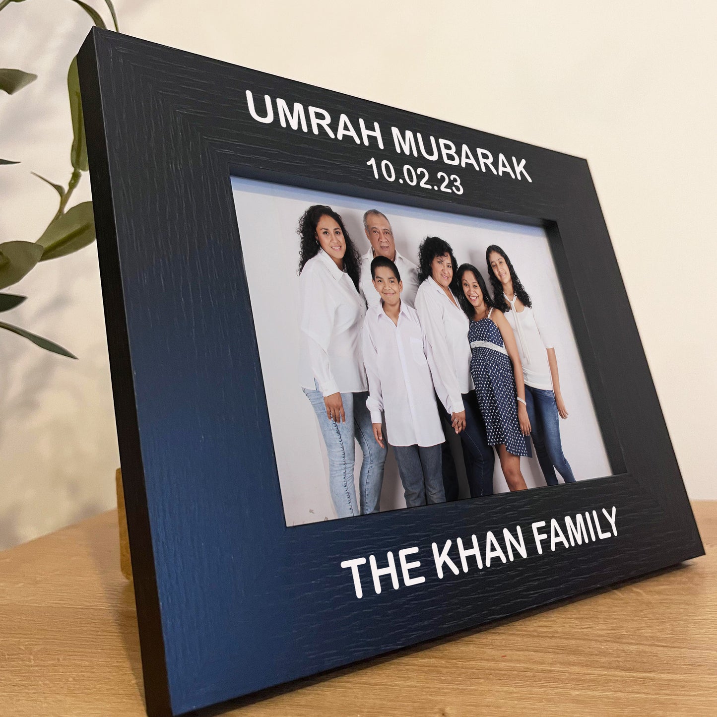 Umrah Mubarak Ramadan Gifts Personalised 7x5 Wooden Frame Family