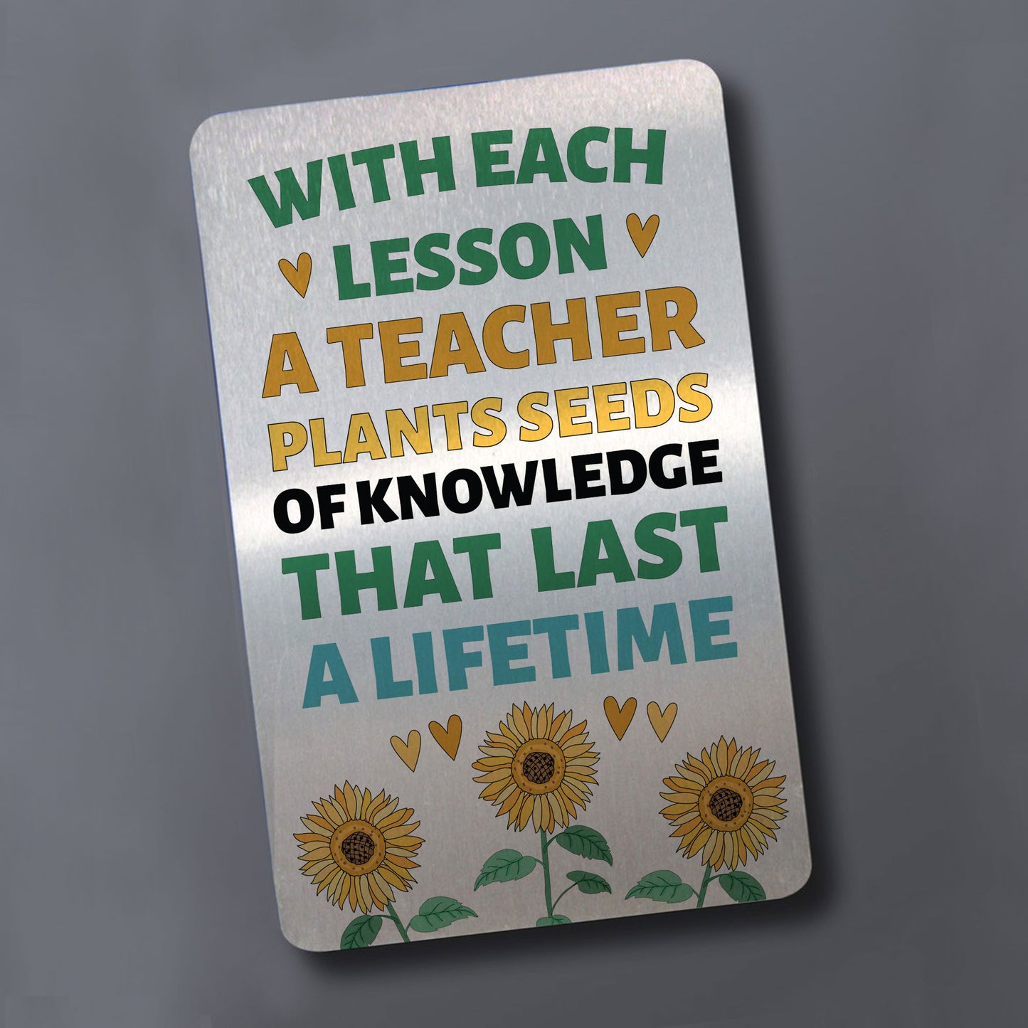 Thank You Gift for Teacher Metal Card Teacher Gifts Appreciation