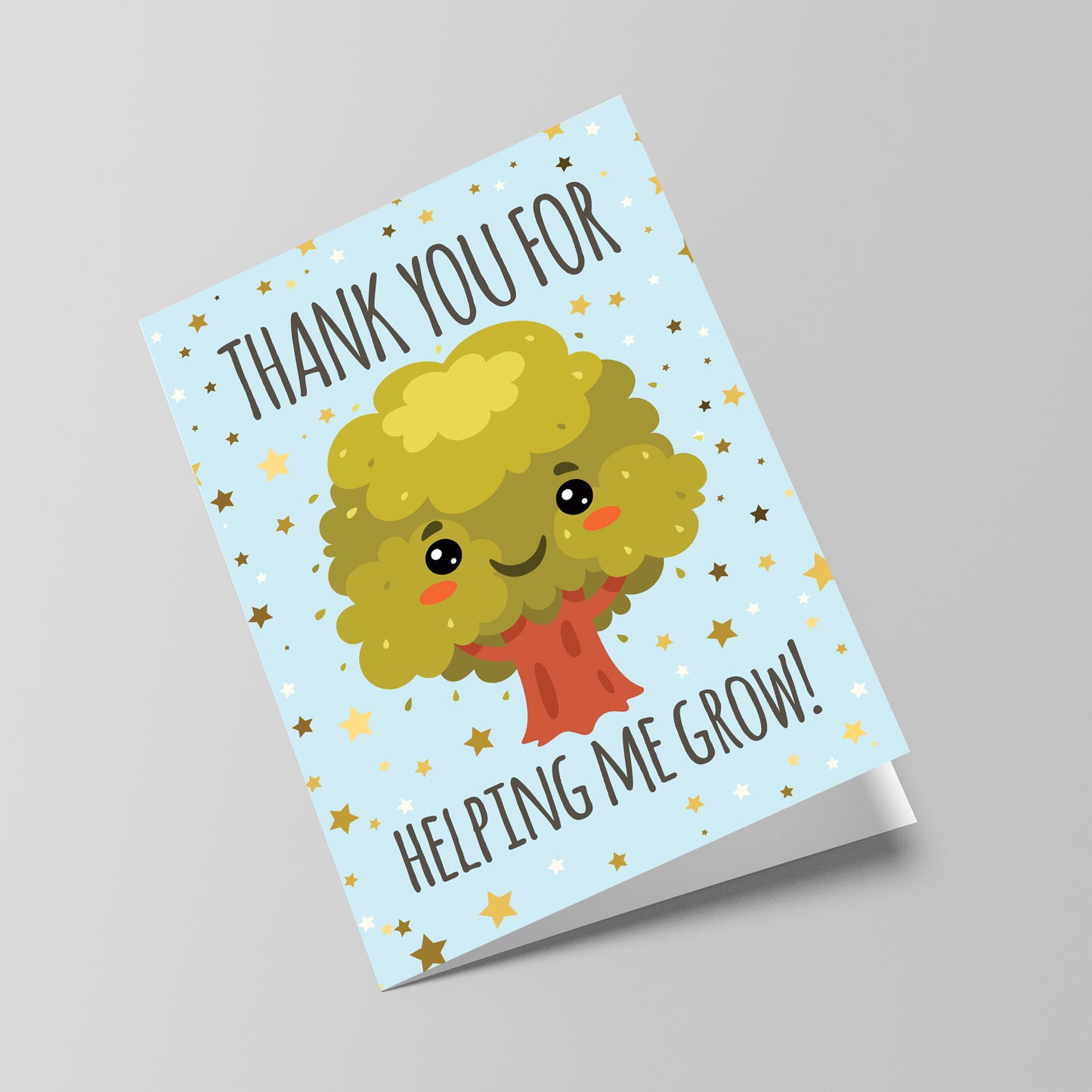 Card For Teacher Thank You For Helping Me Grow Tree Card Leaving