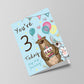 Youre 3 Today Birthday Card 3rd Birthday Card For Grandson Son