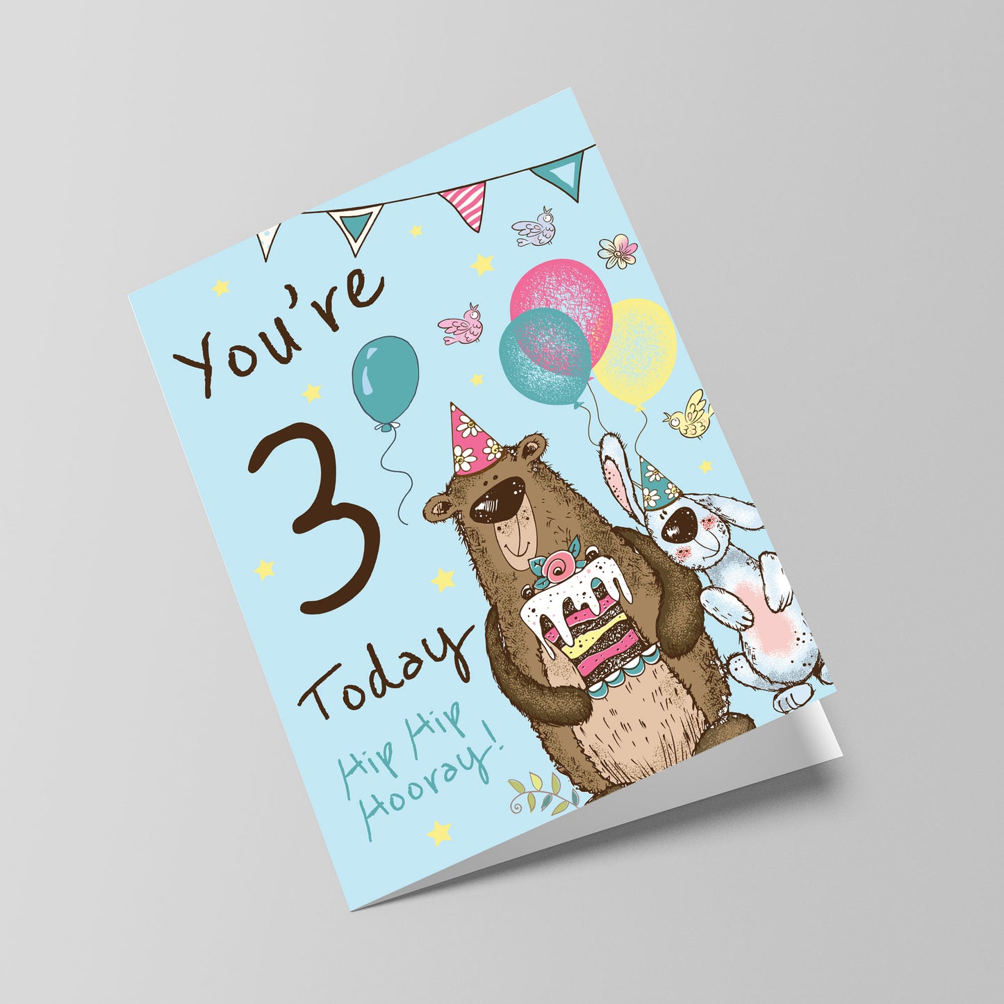 Youre 3 Today Birthday Card 3rd Birthday Card For Grandson Son
