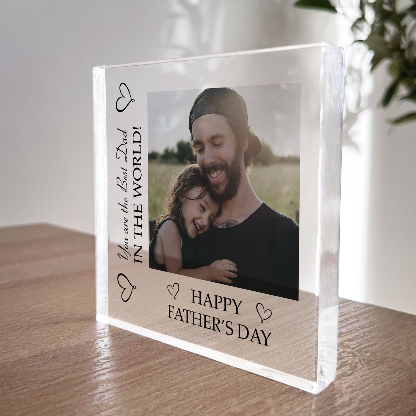 Fathers Day Gift For Dad Beautiful Personalised Photo Block