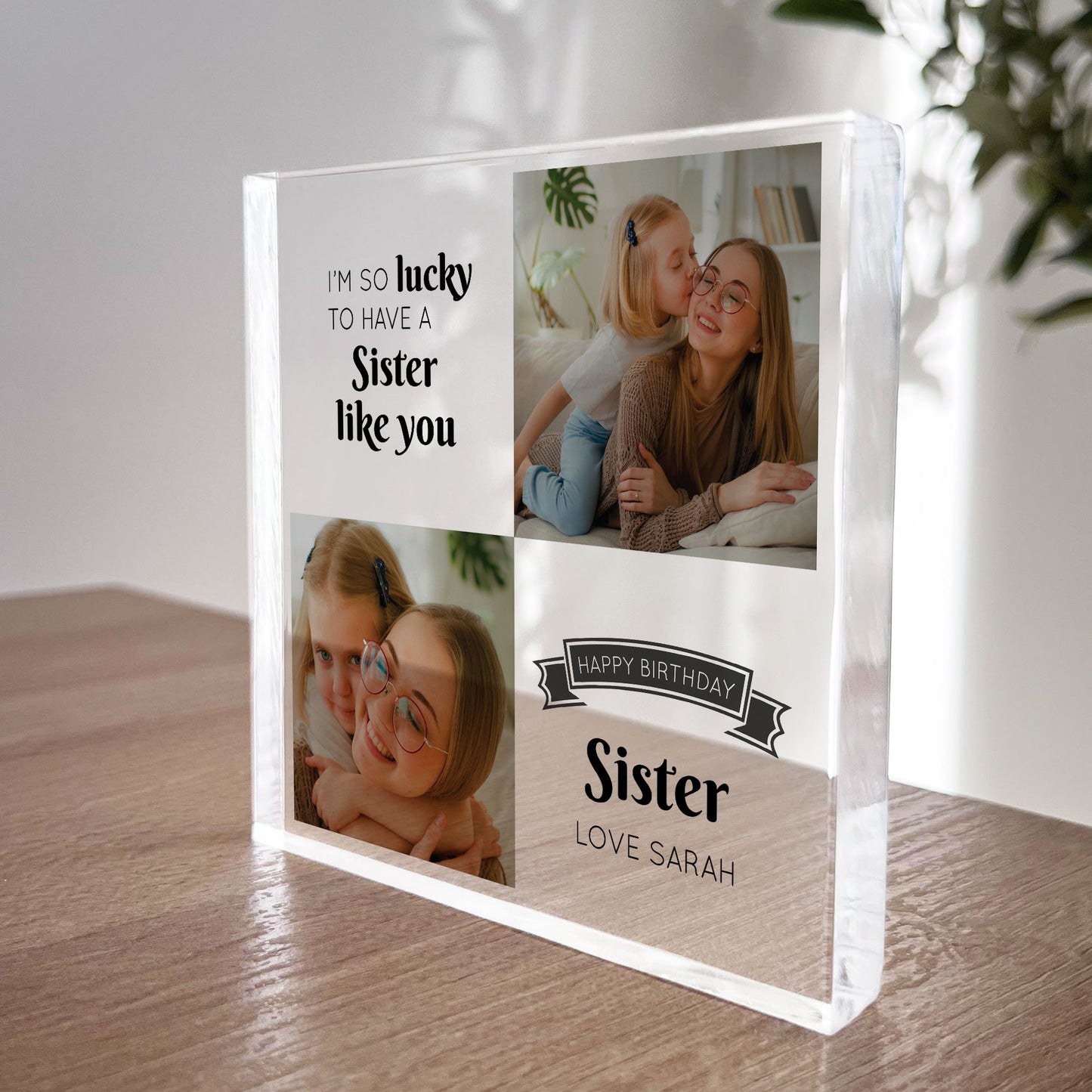 Personalised Sister Birthday Gifts Custom Acrylic Freestanding