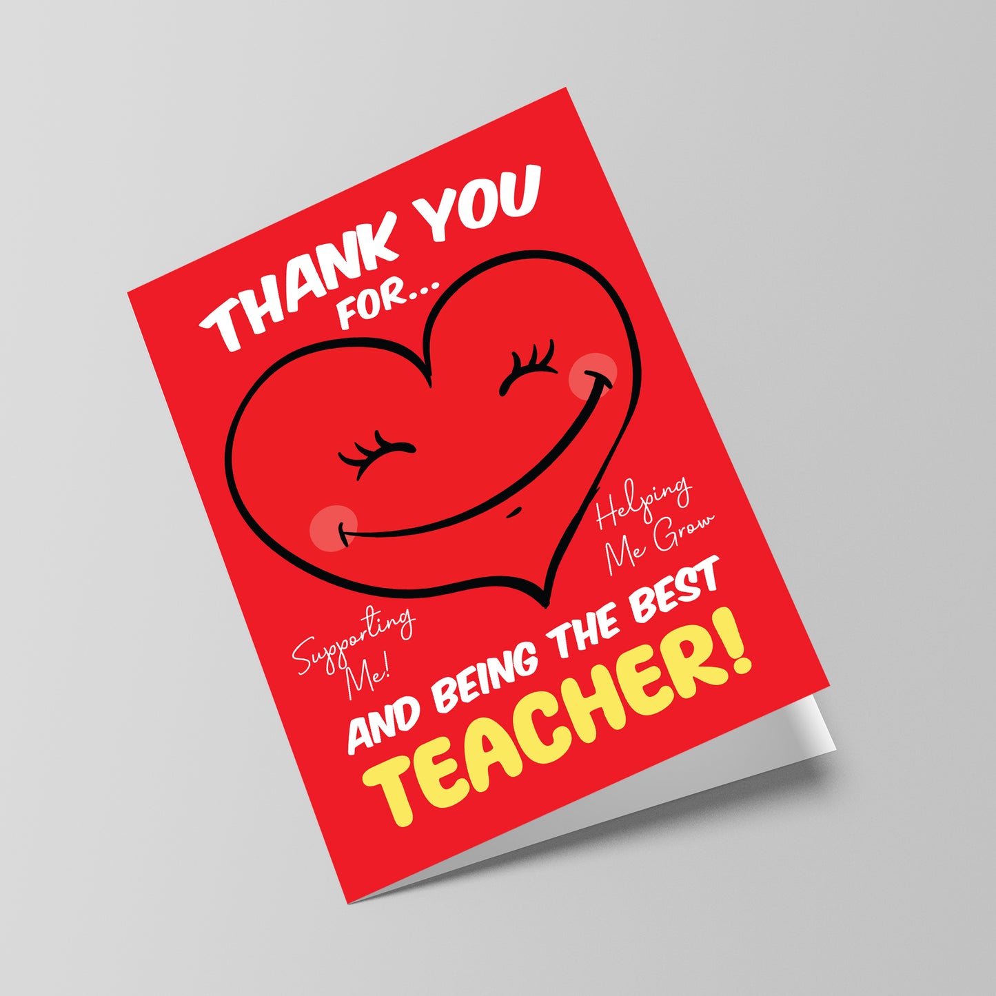 Card For BEST TEACHER Thank You Card For Teacher A6 Card