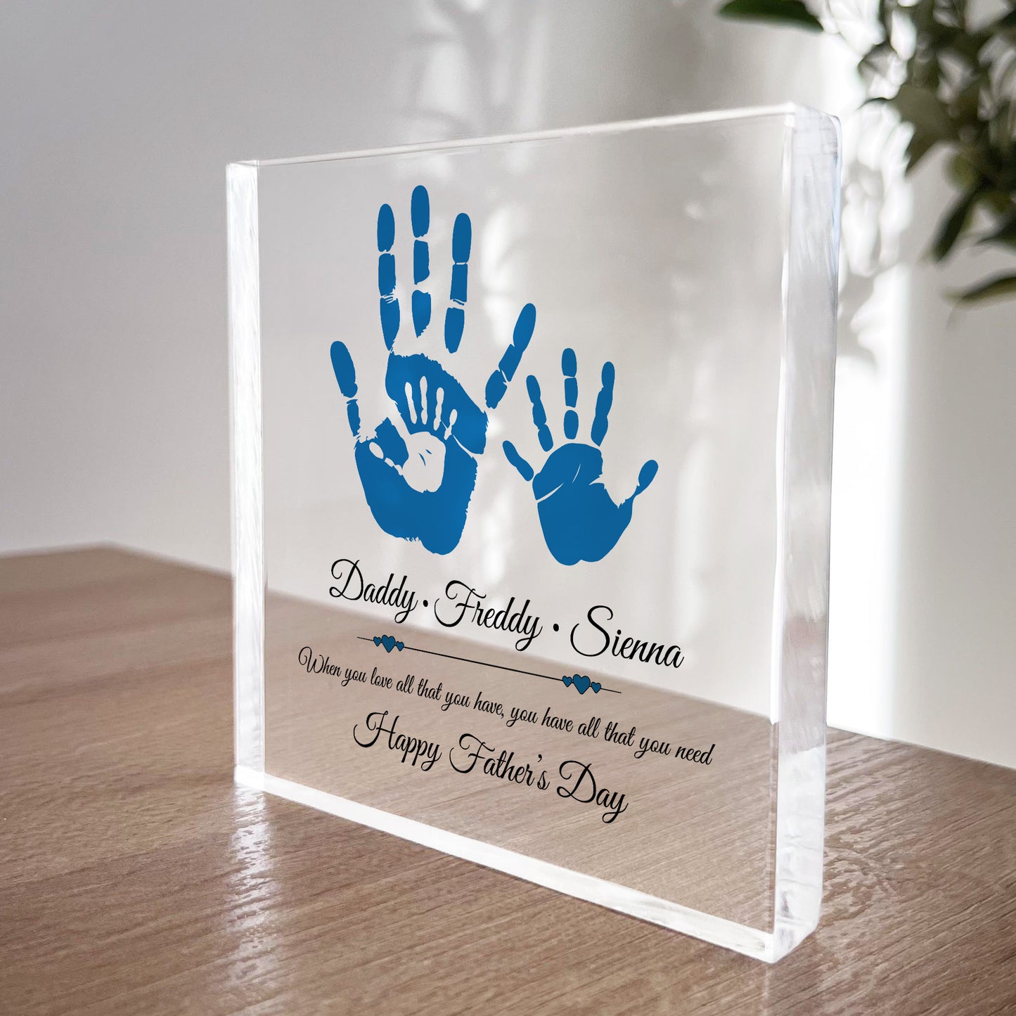 Special Fathers Day Gift Personalised Clear Block Dad Gift