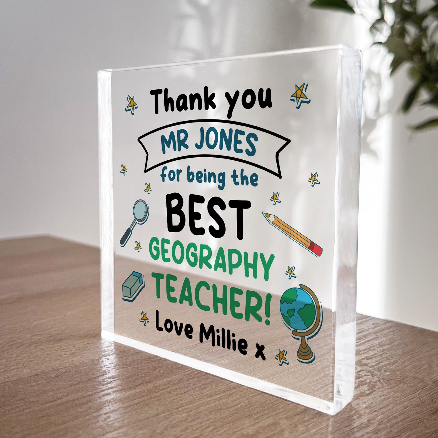 Geography Teacher Gift Personalised Gift For Geography Teacher