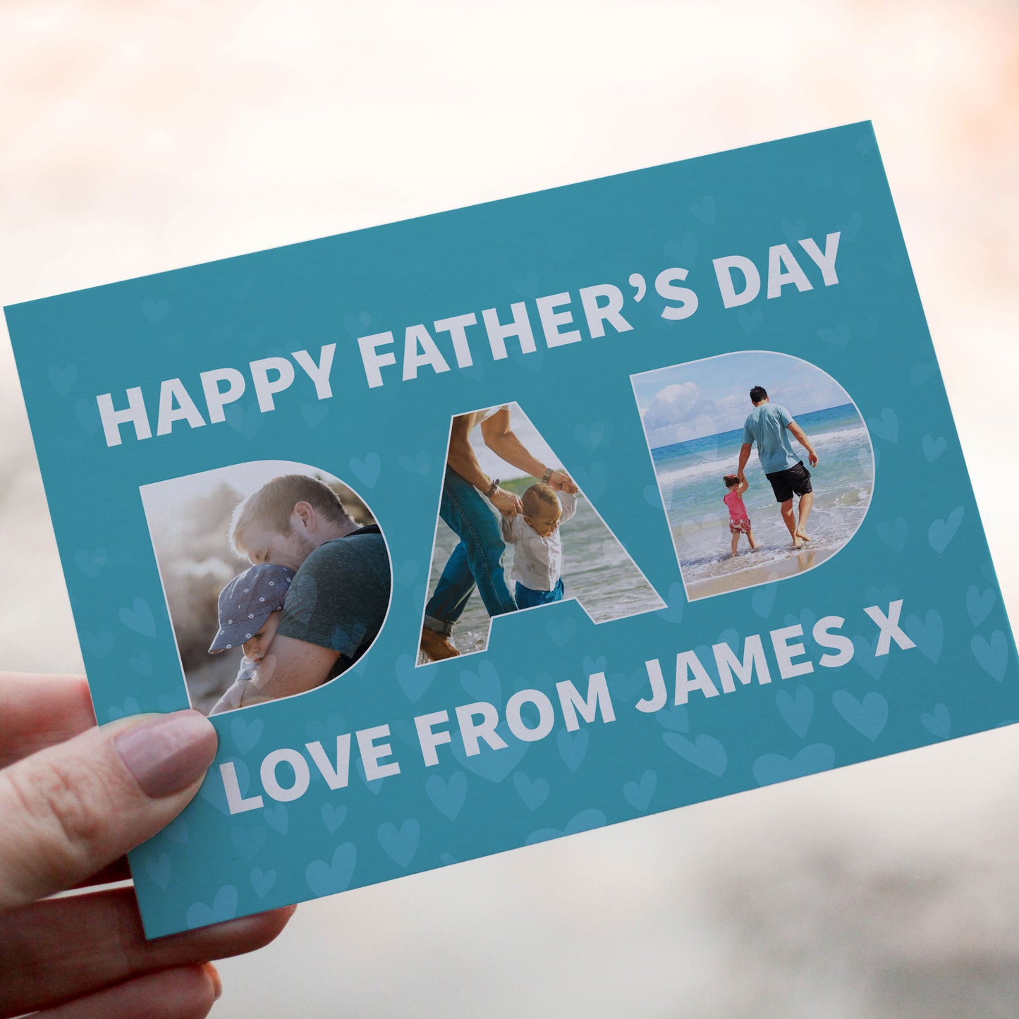 Personalised Fathers Day Card For Dad With Photos DAD CARD