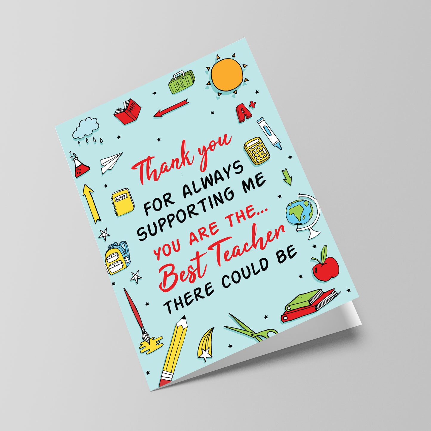 Card For Best Teacher Thank You Card For Teacher End Of Term