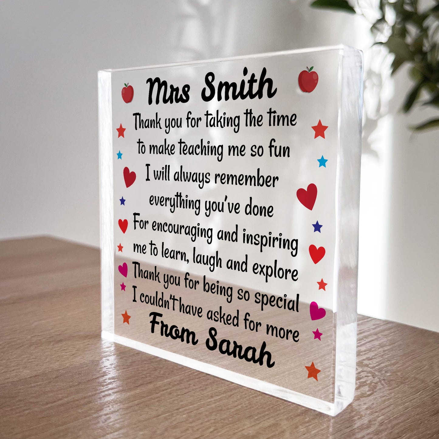 Special Teacher Gift Personalised Gifts For Teacher TA