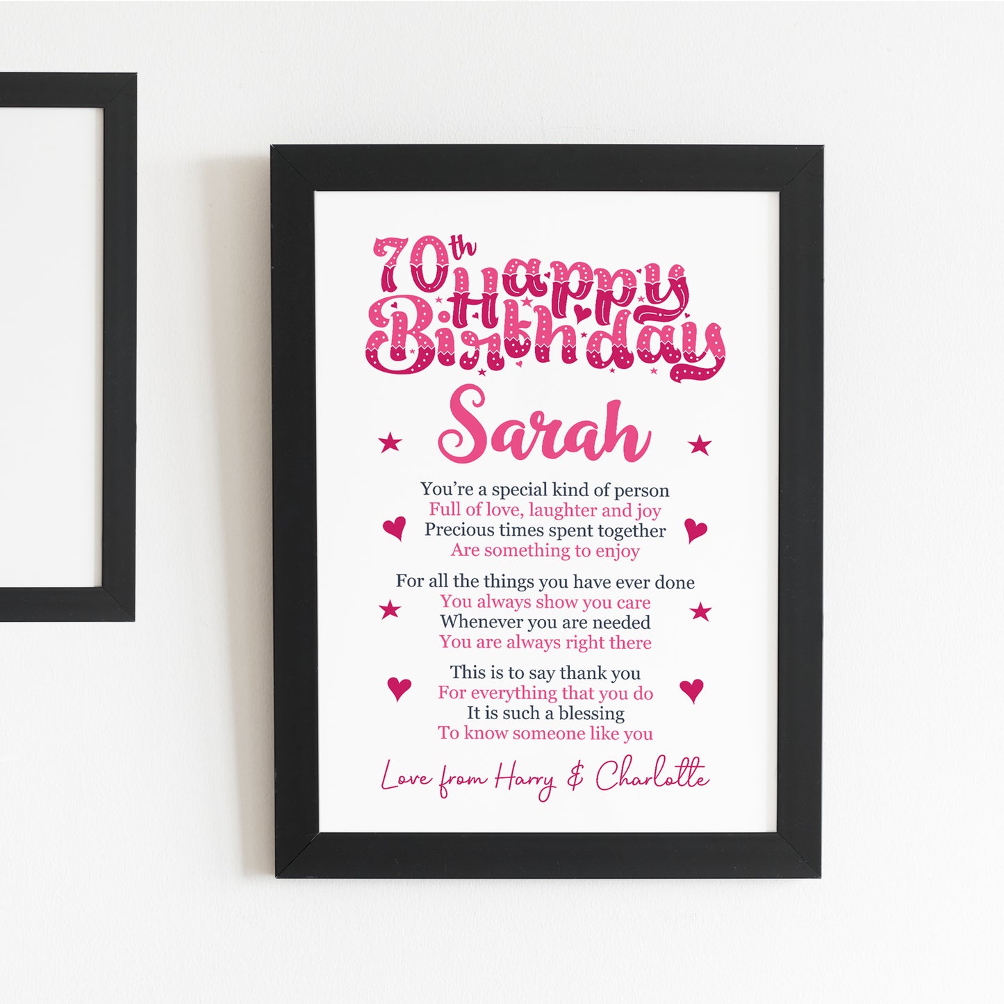 PERSONALISED 70th Birthday Gifts For Her Gift For Daughter Mum