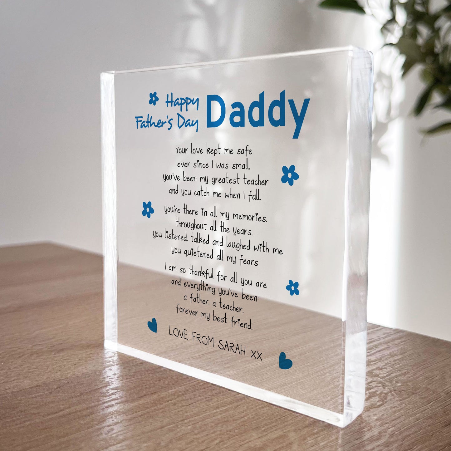 Happy Fathers Day Gift Personalised Gift For Dad Daddy Plaque
