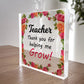 Special Gift For Teacher Thank You For Helping Me Grow Block