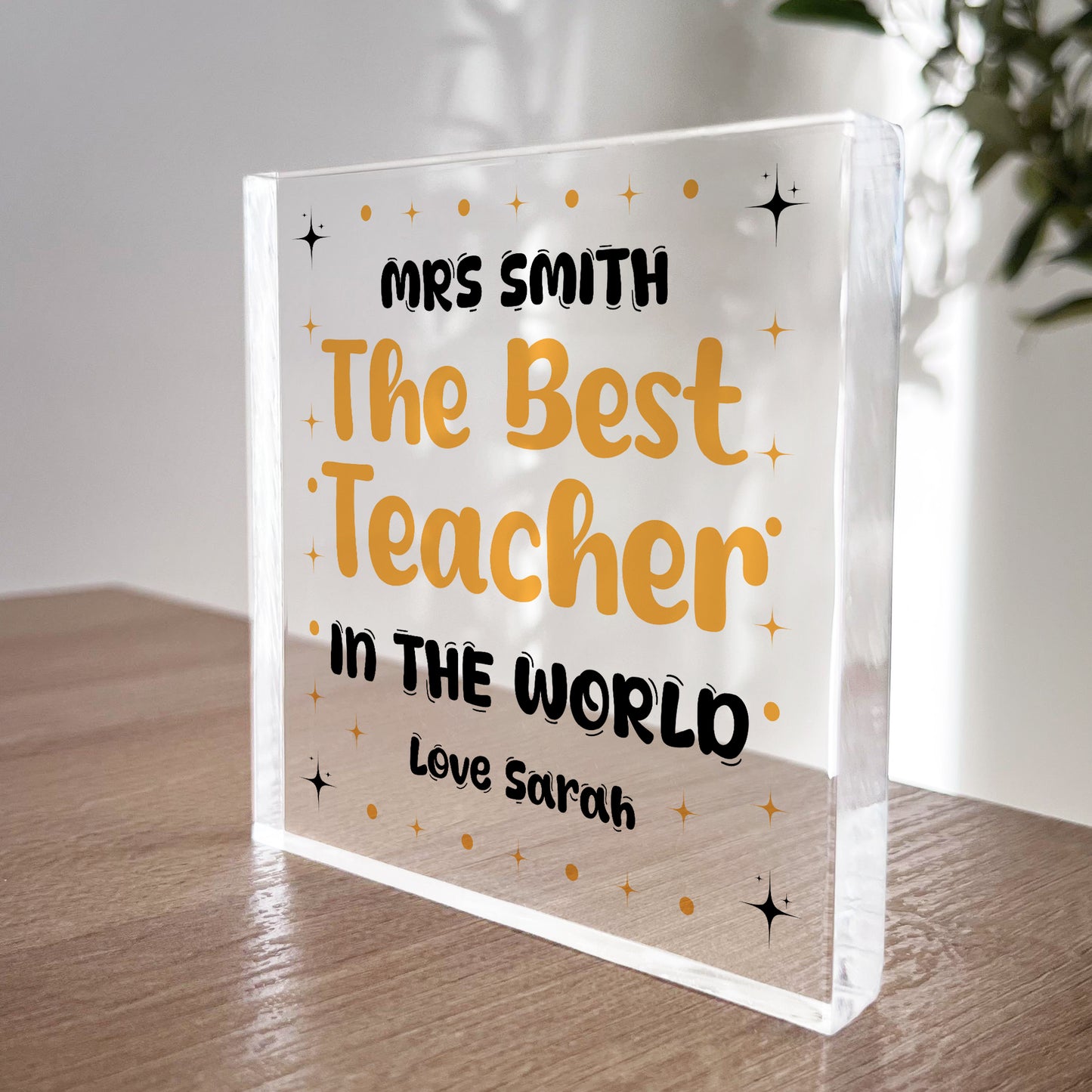 Gift For The Best Teacher In The World Personalised Block