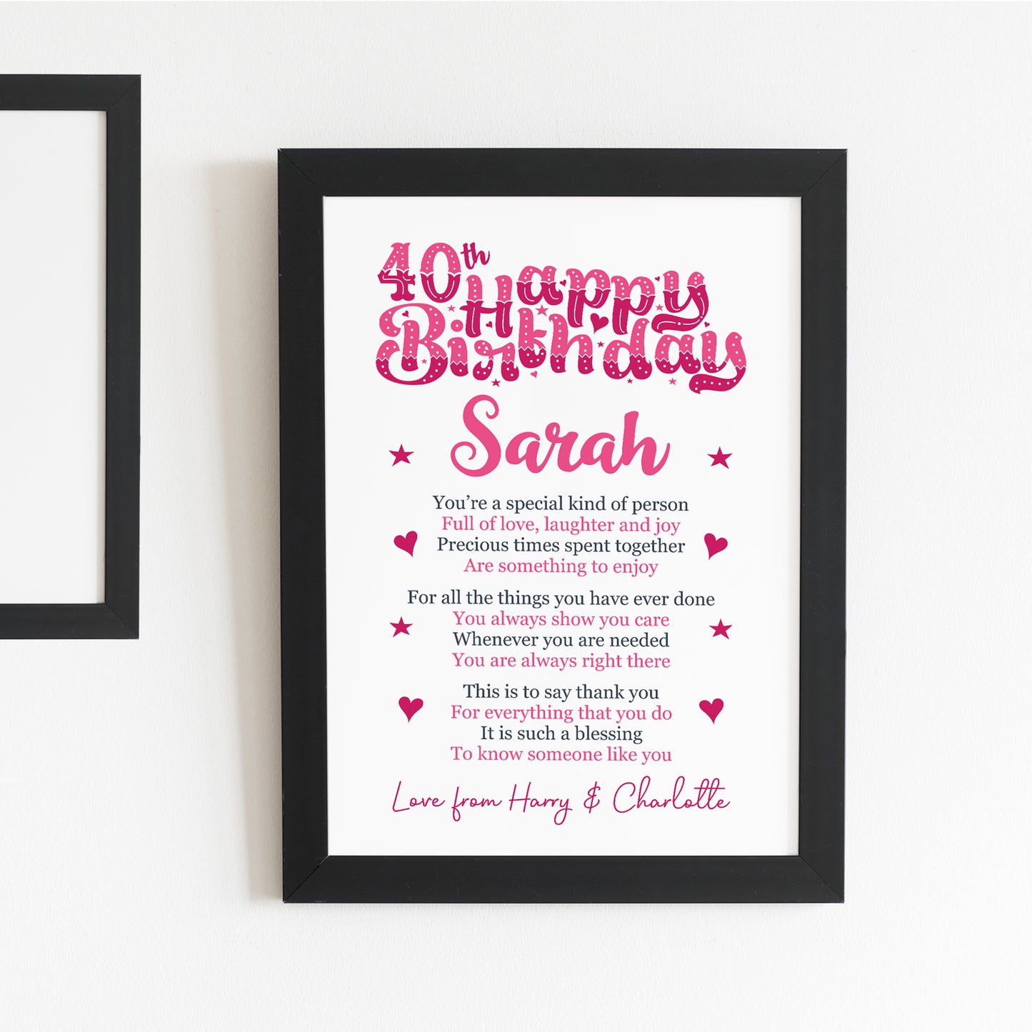 PERSONALISED 40th Birthday Gifts For Her Gift For Daughter