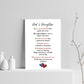 Dad And Daughter Print Thank You Gift For Dad Fathers Day Gift