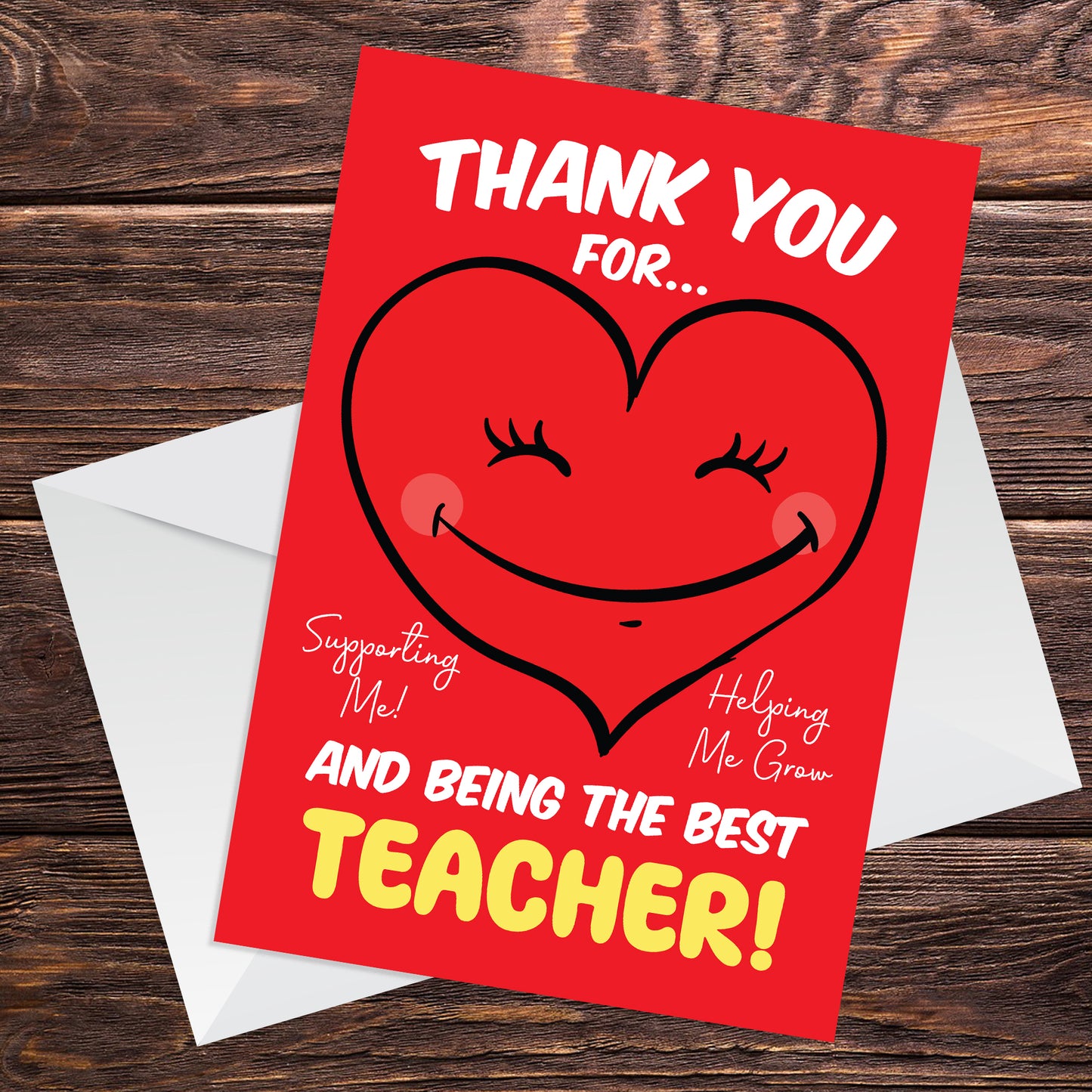 Card For BEST TEACHER Thank You Card For Teacher A6 Card