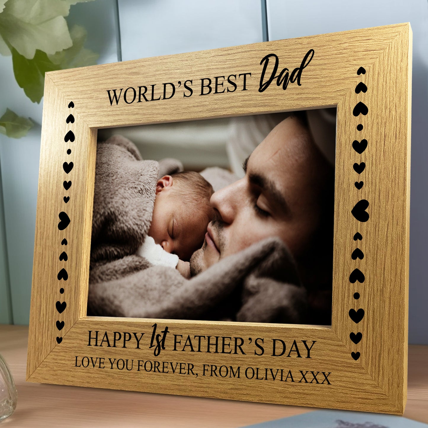 Happy 1st First Fathers Day Gifts Best Dad 7x5 Photo Frame Gift