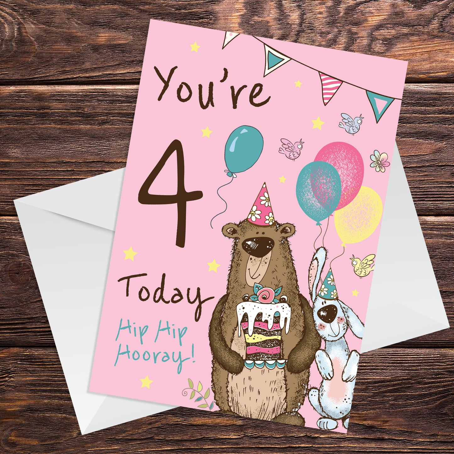 Youre 4 Today Birthday Card Fourth Birthday Card For Daughter