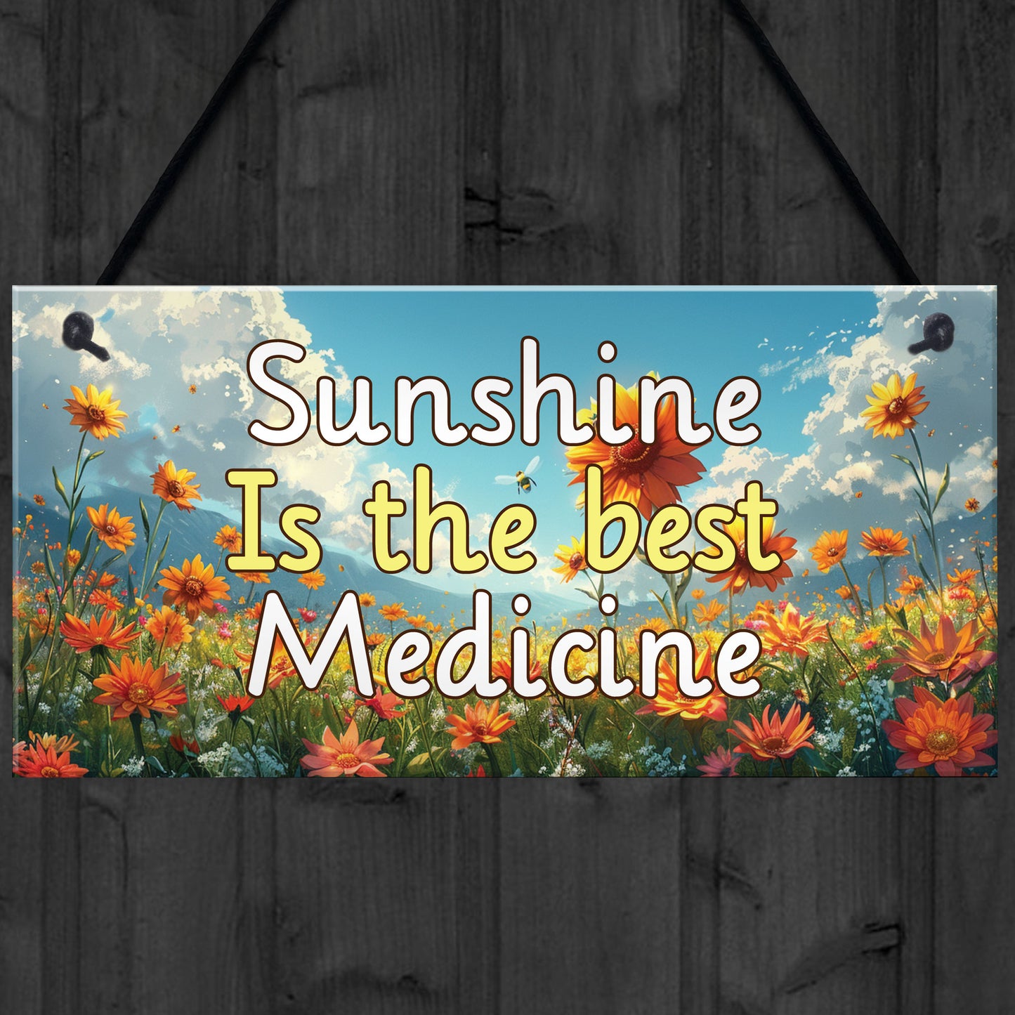 Garden Signs and Plaques For Outside Sunshine Best Medicine