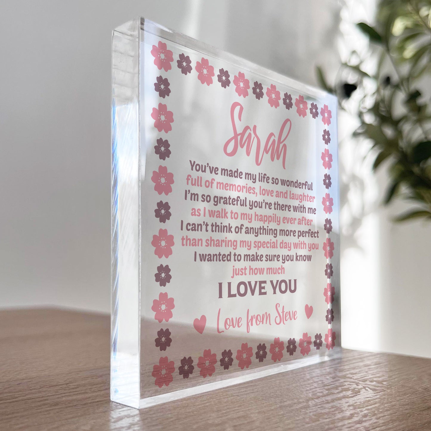 Personalised Wedding Favour For Bridesmaid Maid of Honour Flower