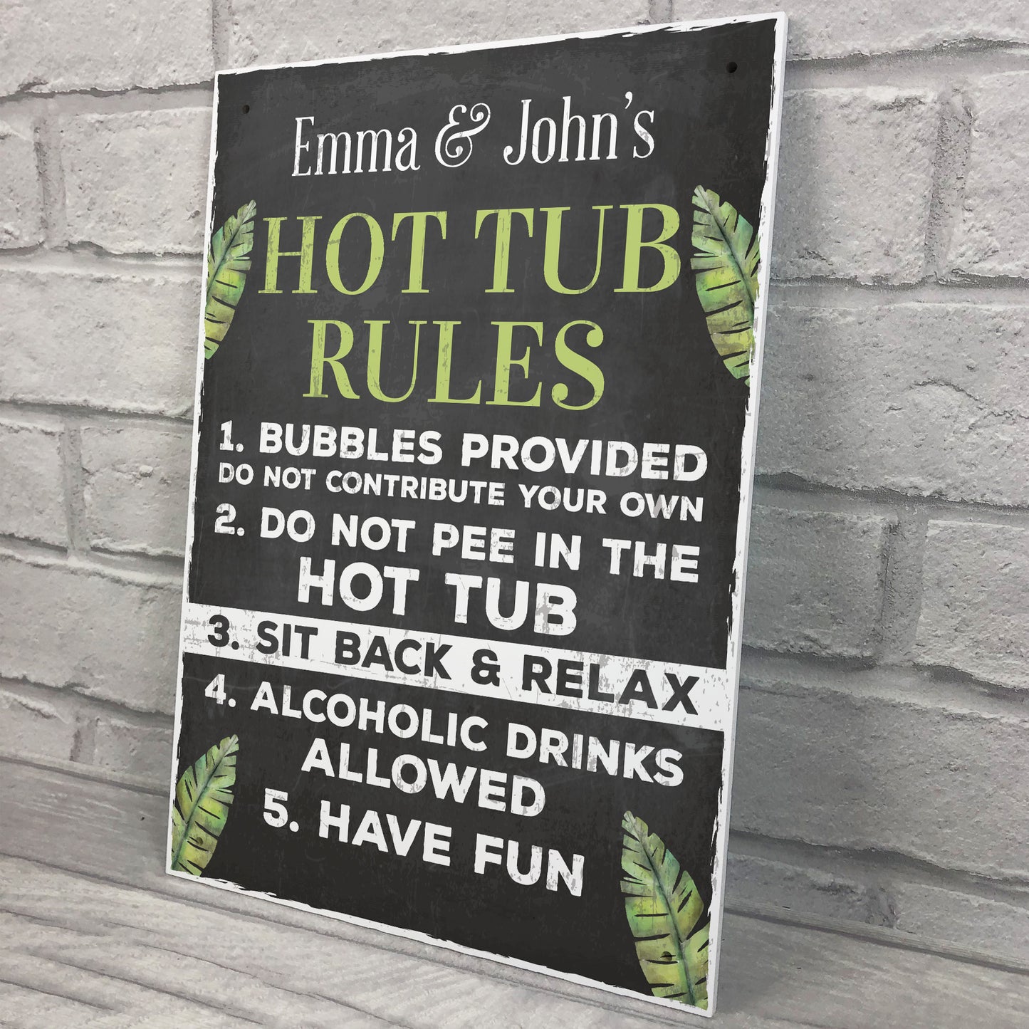 Personalised Hot Tub Plaques Hot Tub Rules Sign Novelty Outdoor