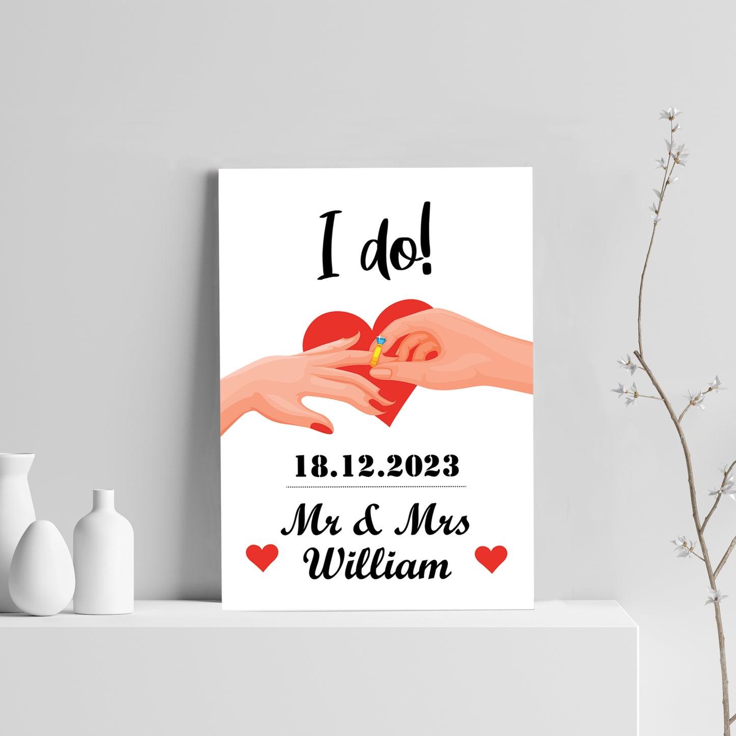 Personalised I Do Gifts Wedding Day Gift For Couple Print