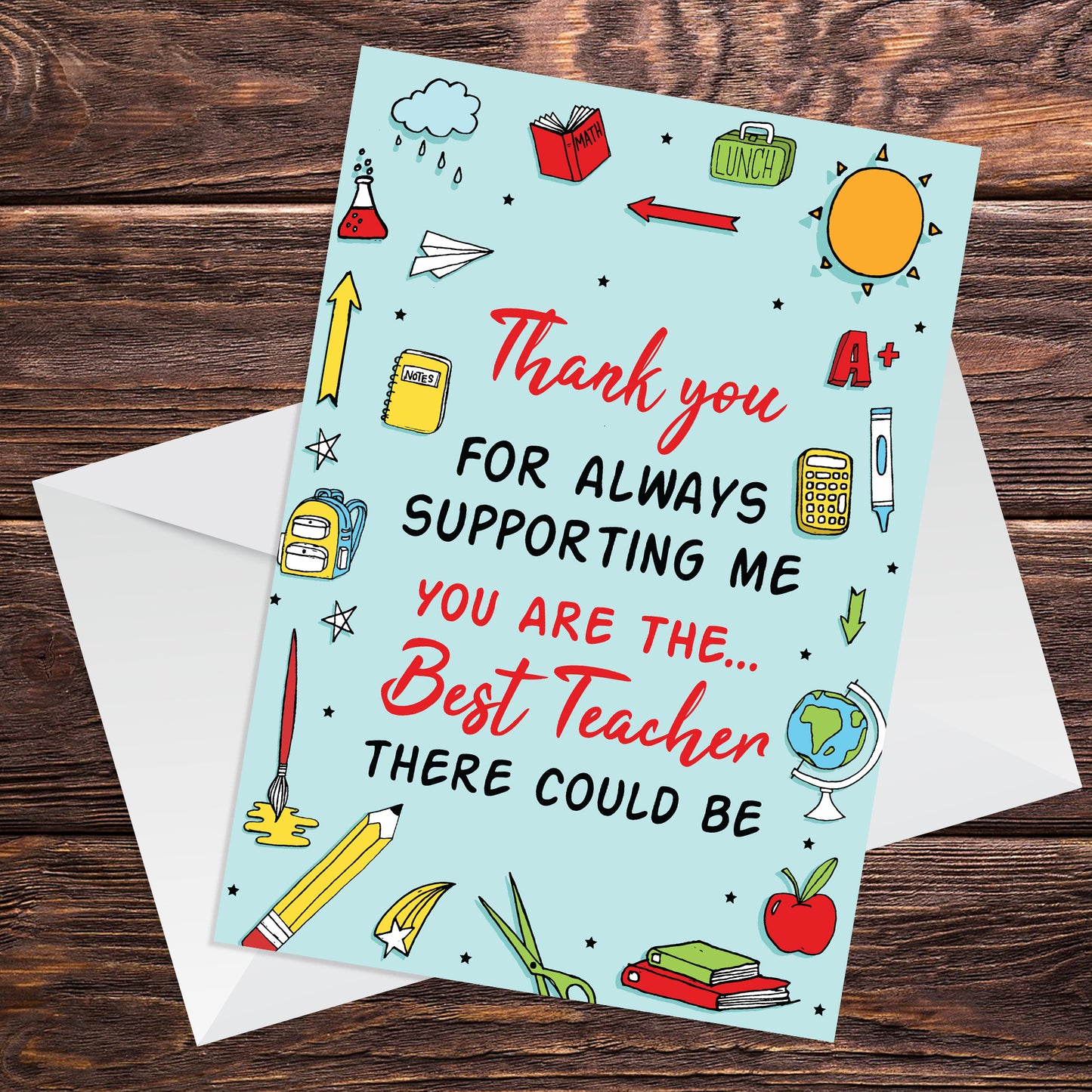 Card For Best Teacher Thank You Card For Teacher End Of Term