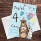 Youre 4 Today Birthday Card First Birthday Card For Grandson Son