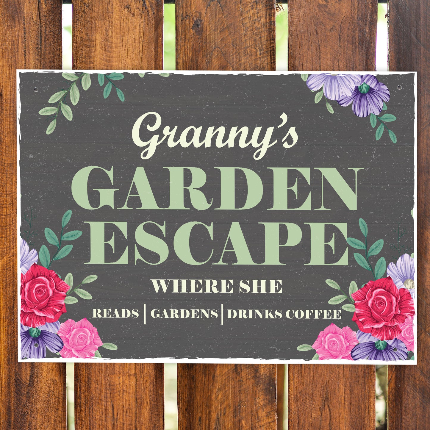 PERSONALISED Any Names GARDEN ESCAPE Sign Garden Shed Sign