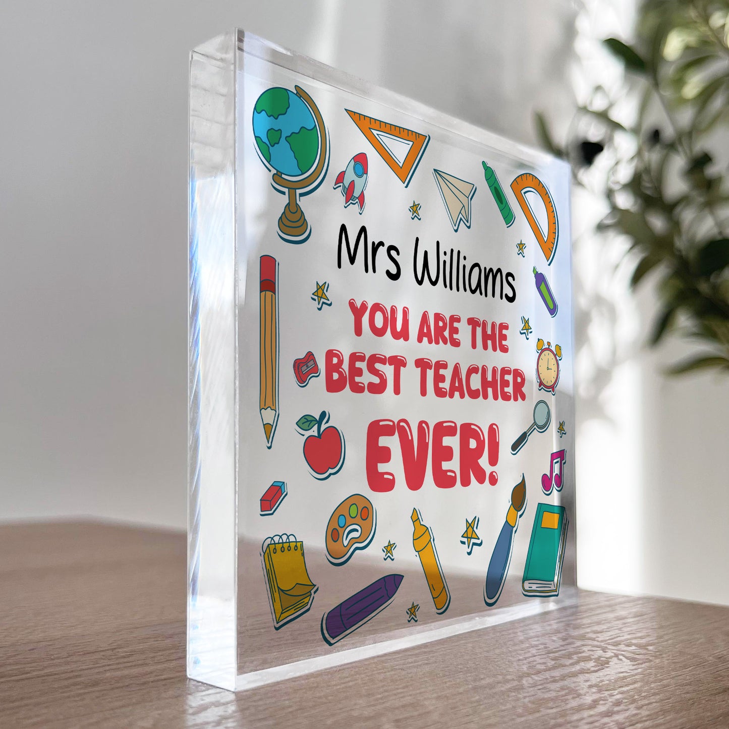 Personalised End Of Term Gift For Best Teacher Ever Block