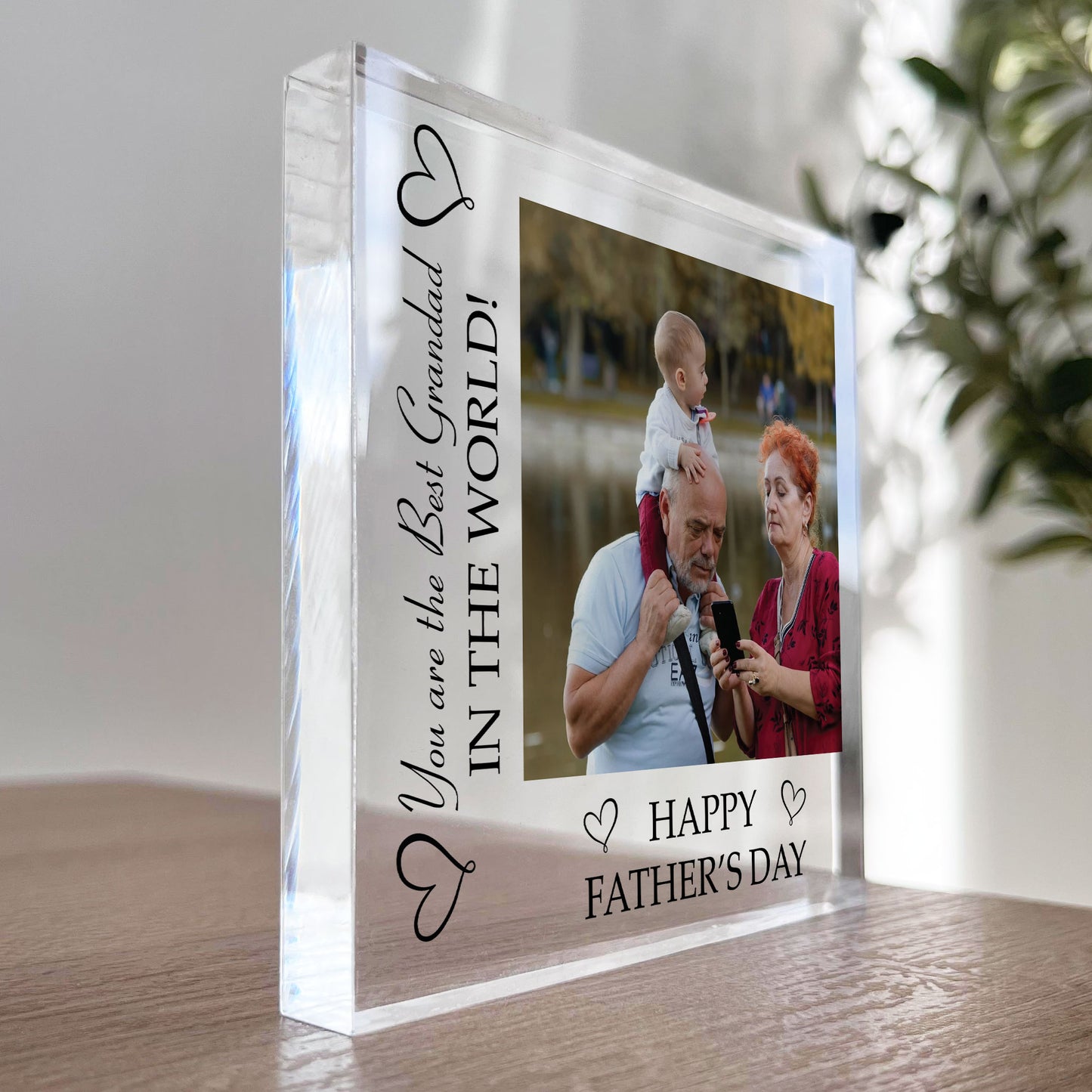 Fathers Day Gift For Grandad Beautiful Personalised Photo Block