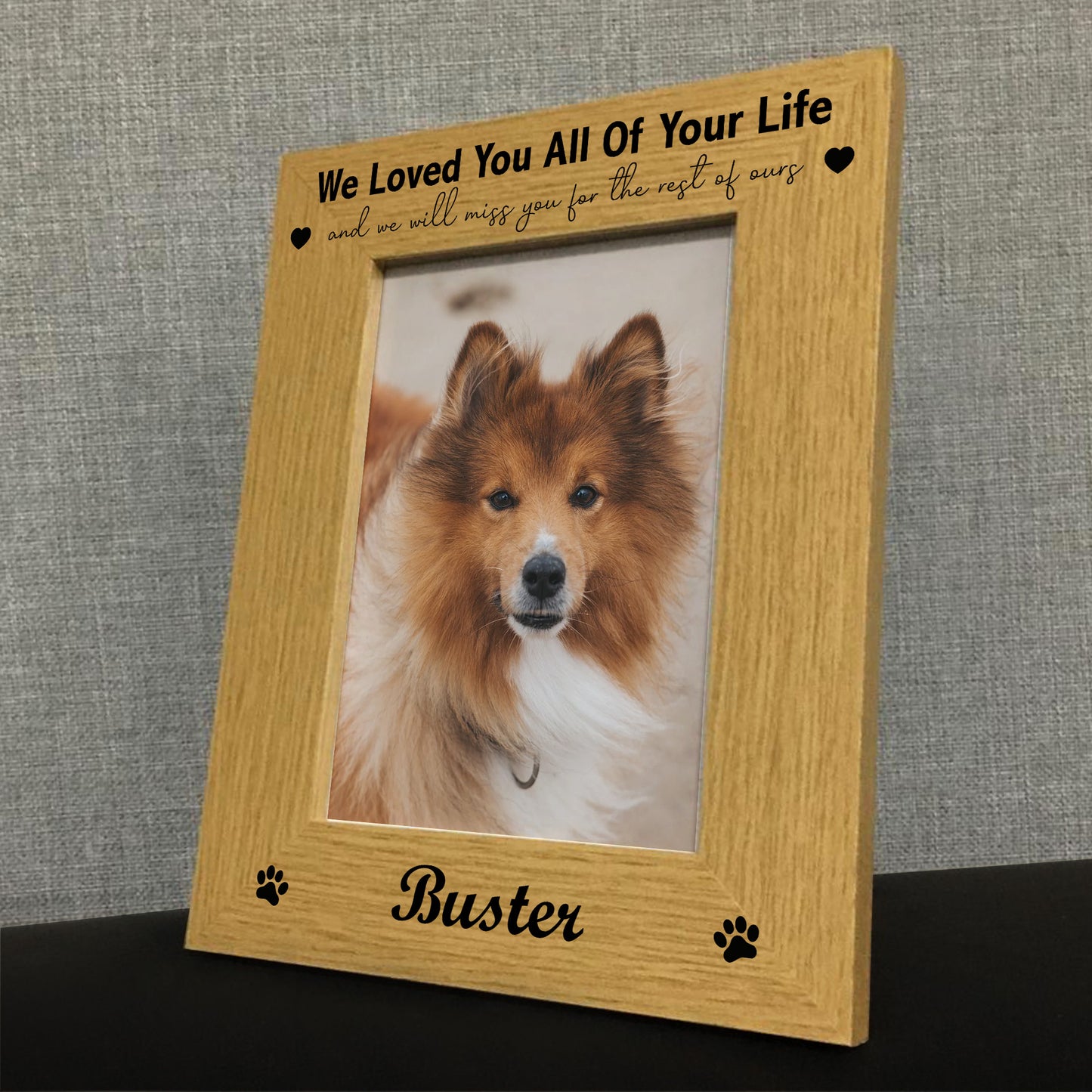 DOG MEMORIAL PHOTO FRAME 7X5 Personalised Memorial Gift For Dog