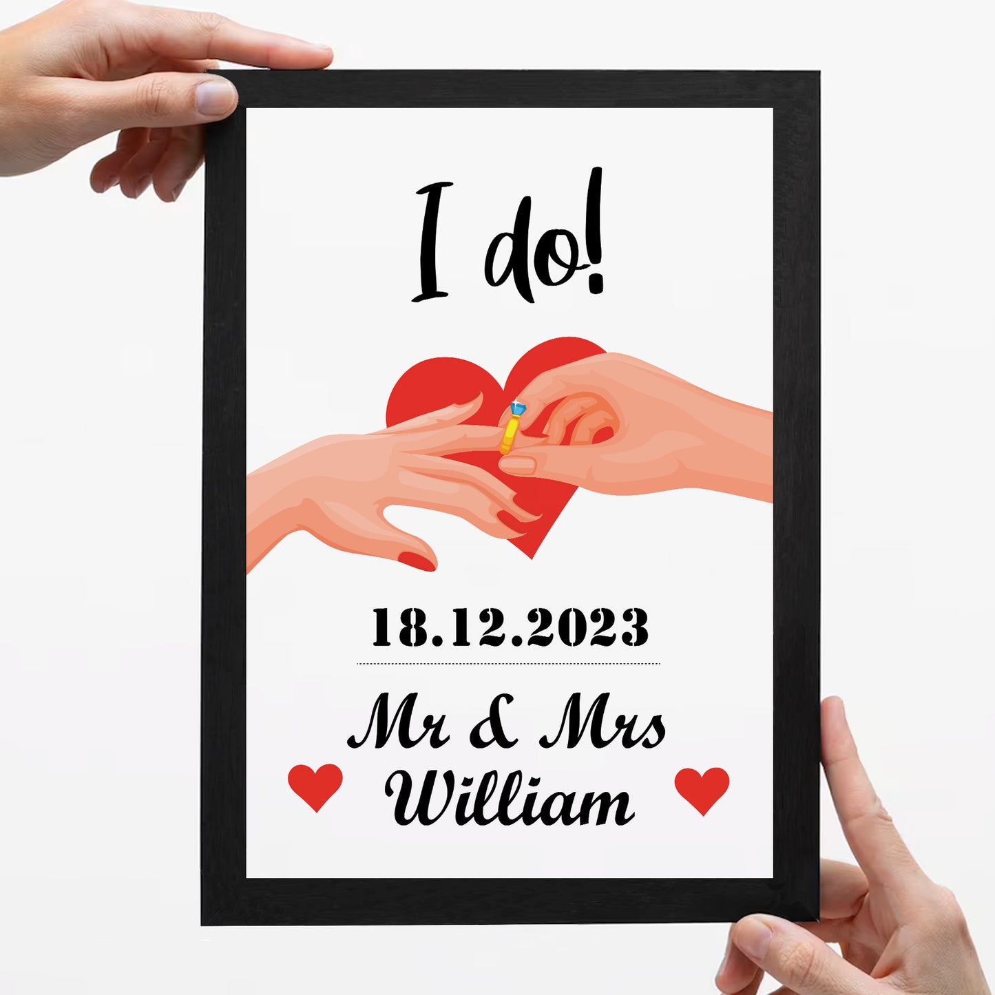 Personalised I Do Gifts Wedding Day Gift For Couple Framed Print