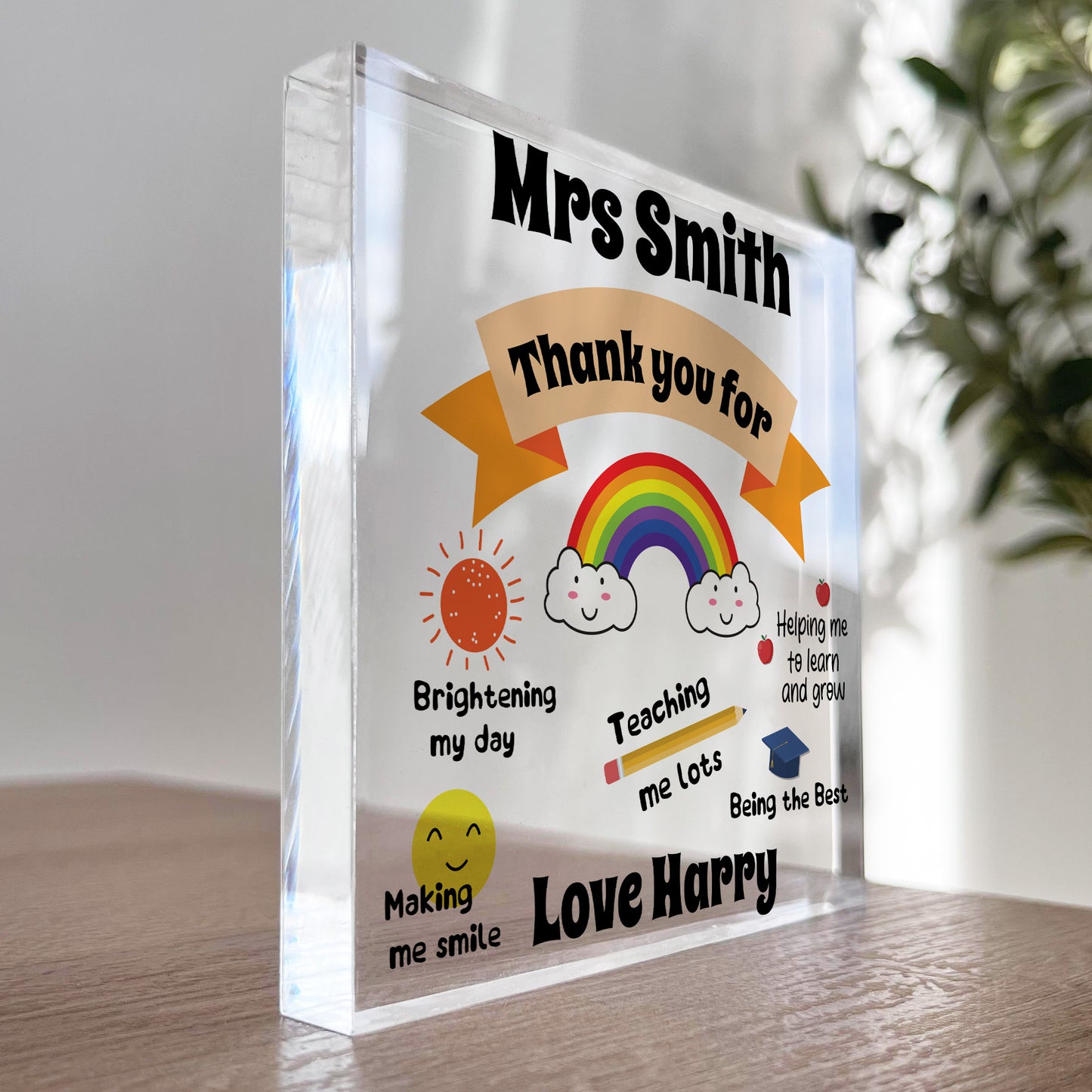 Personalised Teacher Nursery Thank You For Gift End of Term Gift