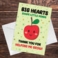 Big Hearts Shape Little Minds Card For Teacher Nursery Teacher