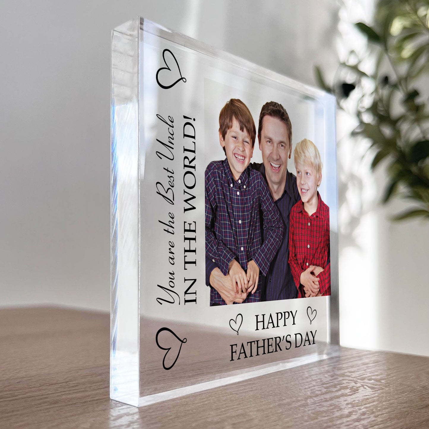 Fathers Day Gift For Uncle Beautiful Personalised Photo Block