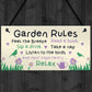 Garden Sign Gardening Gift Garden Rules Sign Novelty Garden Sign