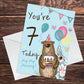 Youre 7 Today Birthday Card Seventh Birthday Card For Son