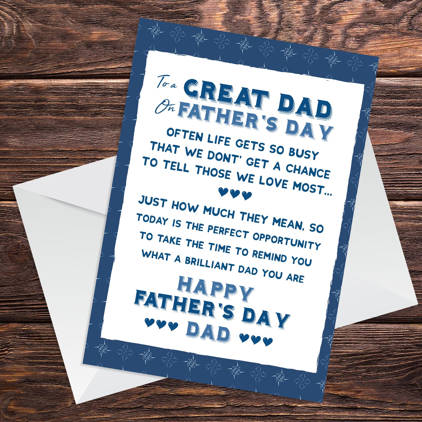 GREAT DAD Card For Fathers Day Card For Him Greetings Cards