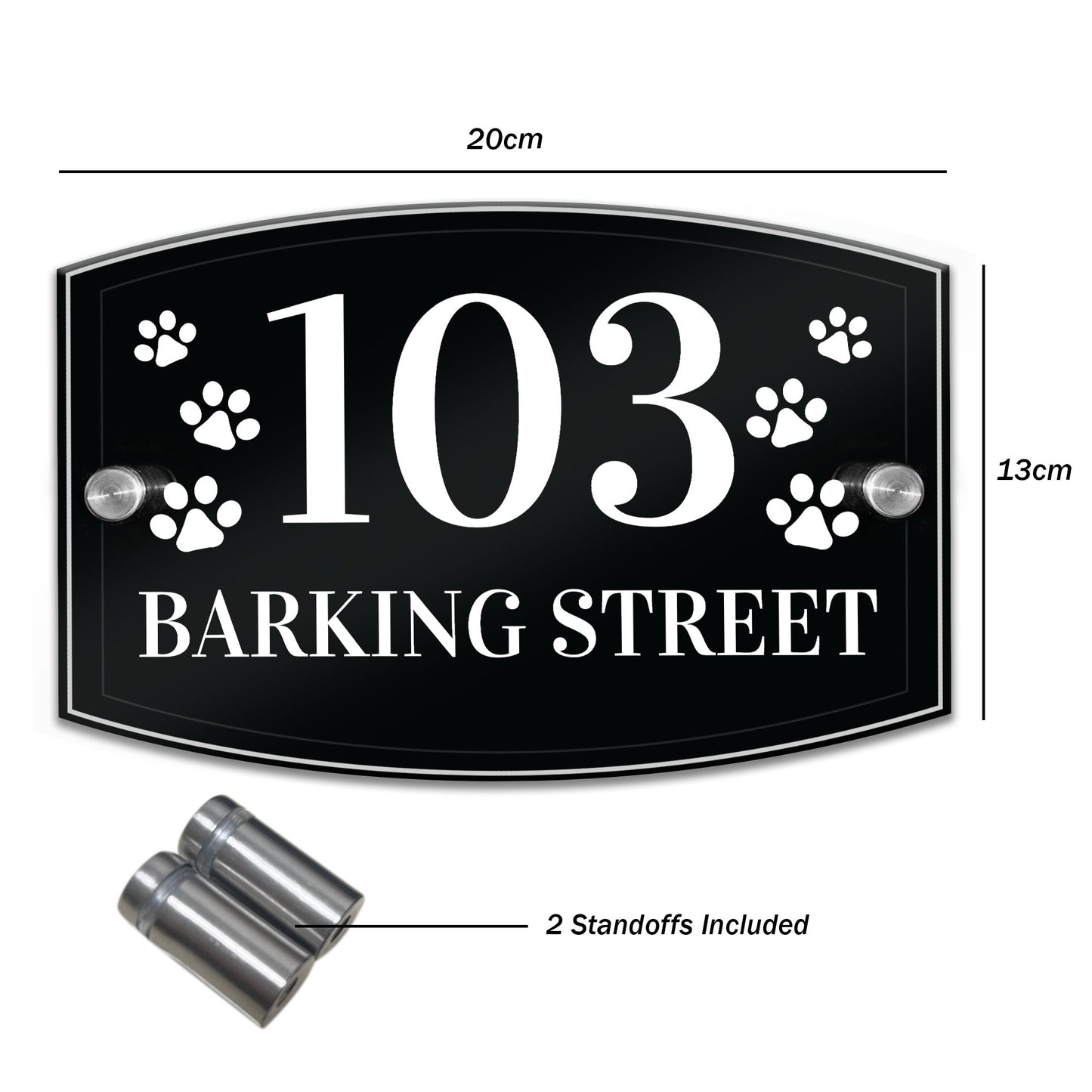 Dog Theme House Sign Plaque Door Number 1 - 9999 Personalised