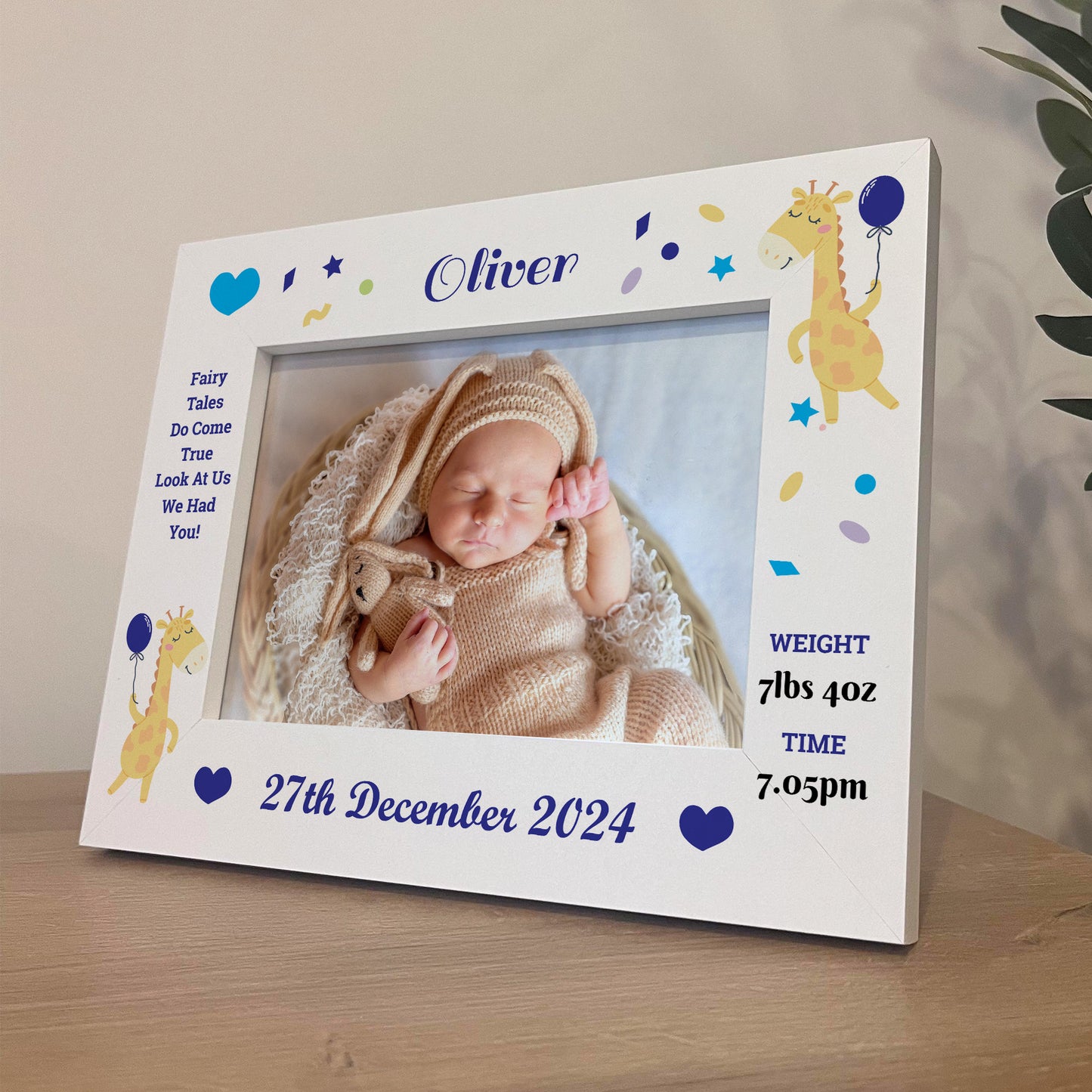 Newborn Baby Boy Keepsake Gifts Personalised Birth Details Frame