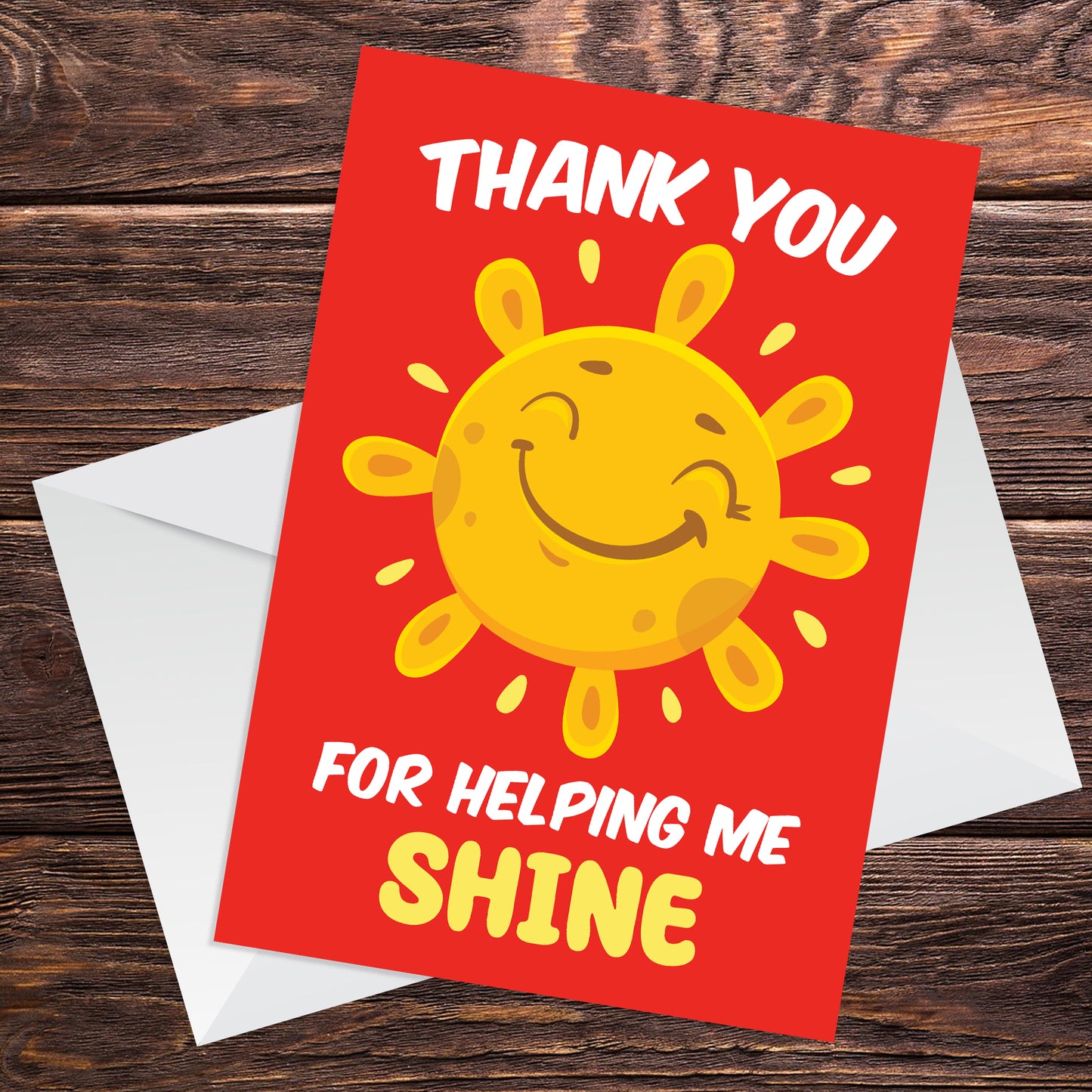 Cute Thank You For Helping Me Shine Card For Teacher Assistant