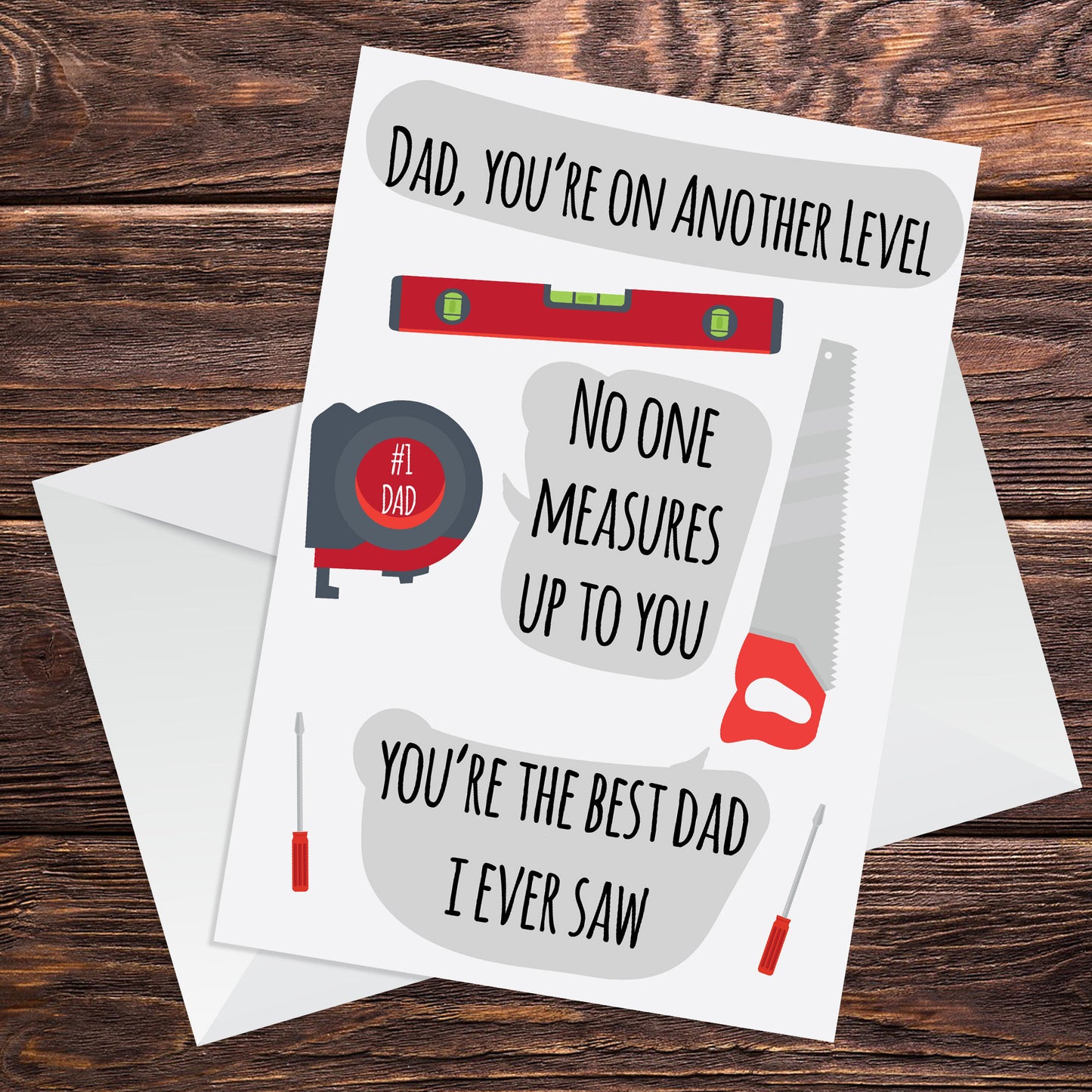 Happy Fathers Day Card With Tools Funny Dad Birthday Card