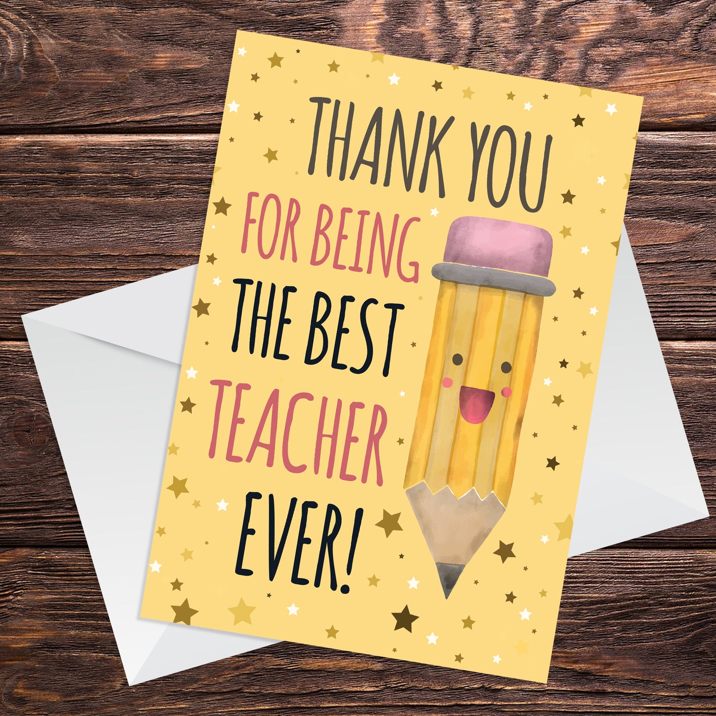 Cute Thank You Card For Teacher BEST TEACHER CARD Leaving School