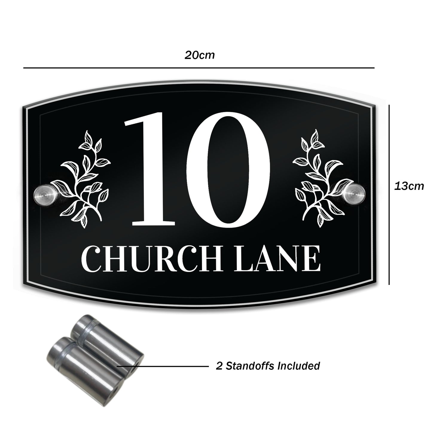 Personalised Acrylic House Plaque Custom Door Number Road Name