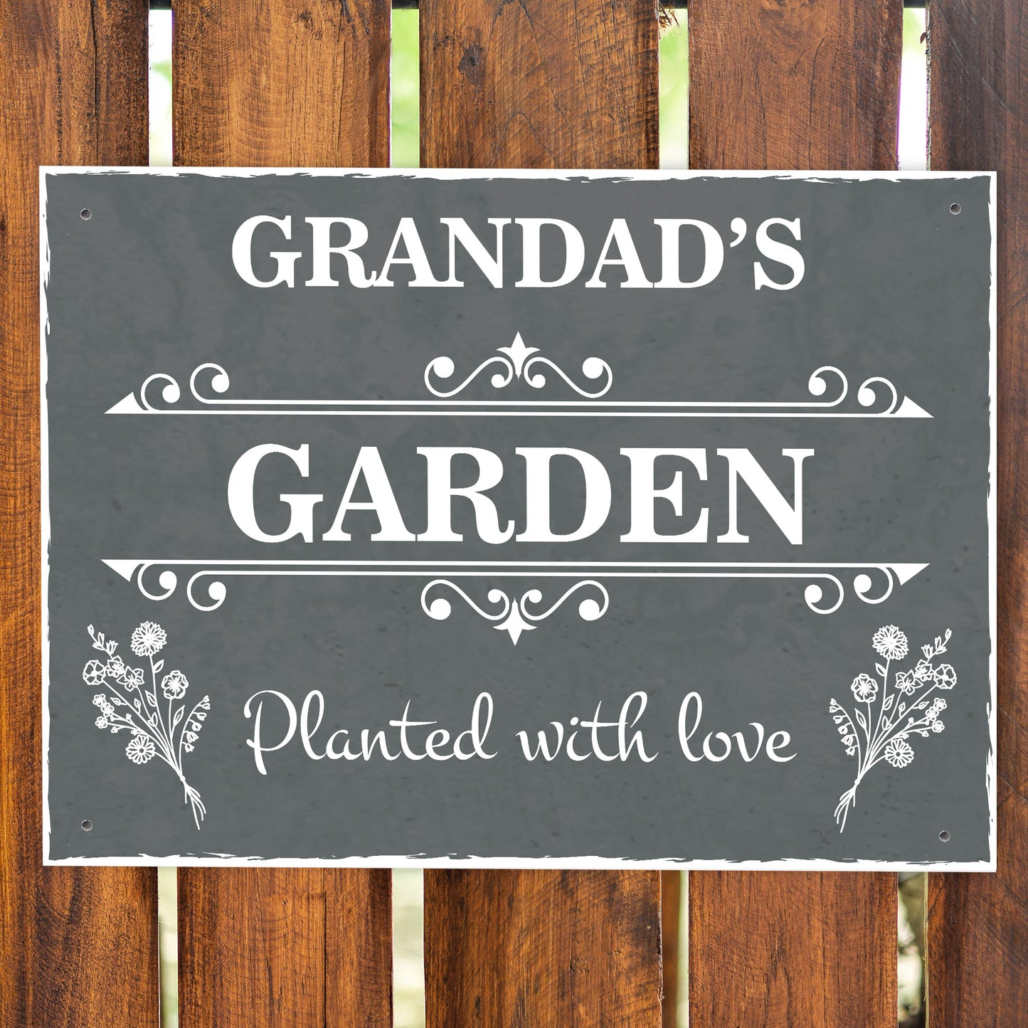Personalised Grey GARDEN SIGN Hanging Wall Sign Shed Sign