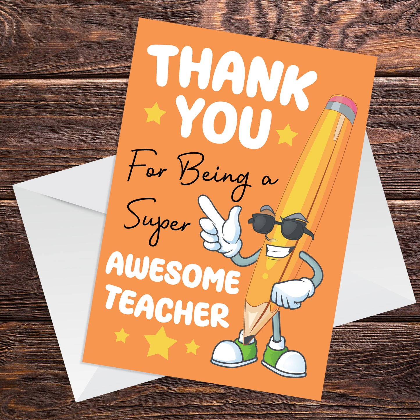 Card For Teacher End Of Year Super Awesome Teacher Thank You