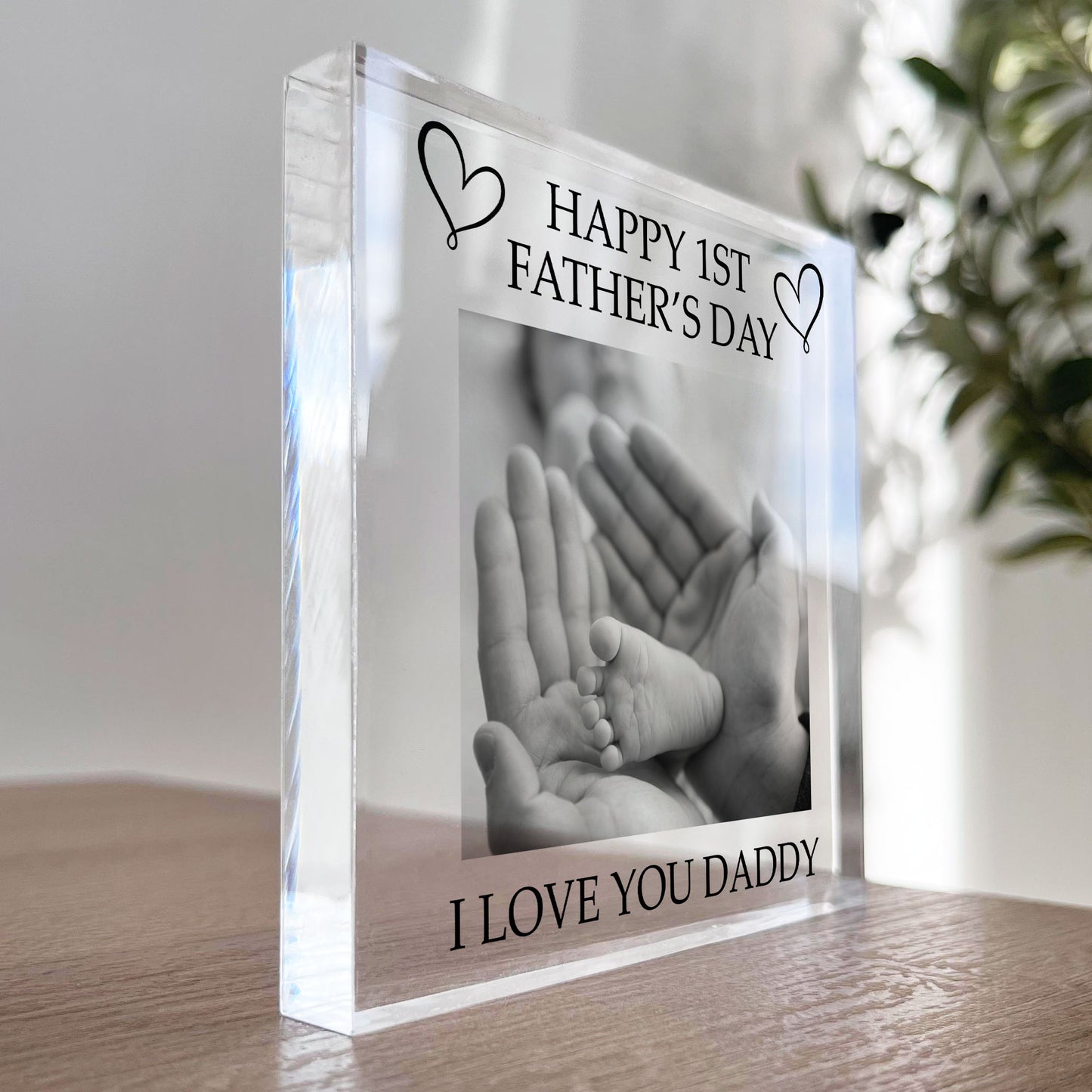 Happy 1st Fathers Day Gift For Daddy Personalised Photo Block