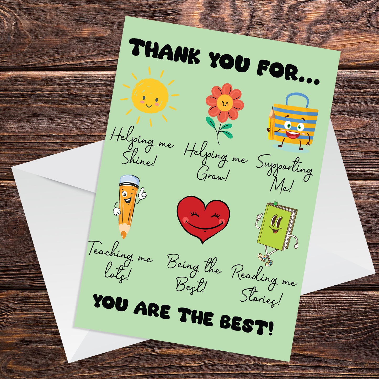 Teacher Thank You Card School Teacher and Teaching Assistant