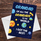 Fathers Day Card Space Theme Card Best Grandad In The World Card